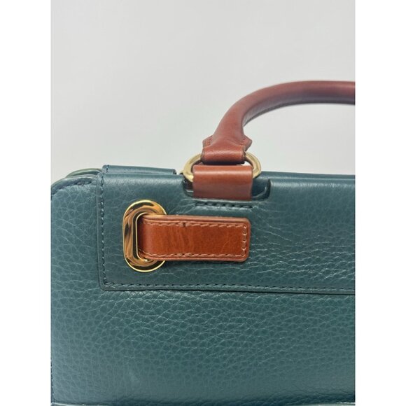 Isaac Mizrahi Emerald Green 100% Leather Handbag & Crossbody Bag - Picture 11 of 16